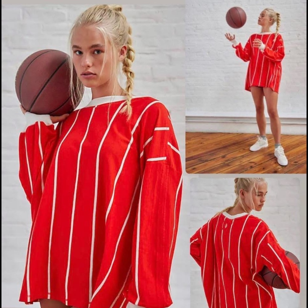 Free People NEW Home Game Striped Layer Top XS